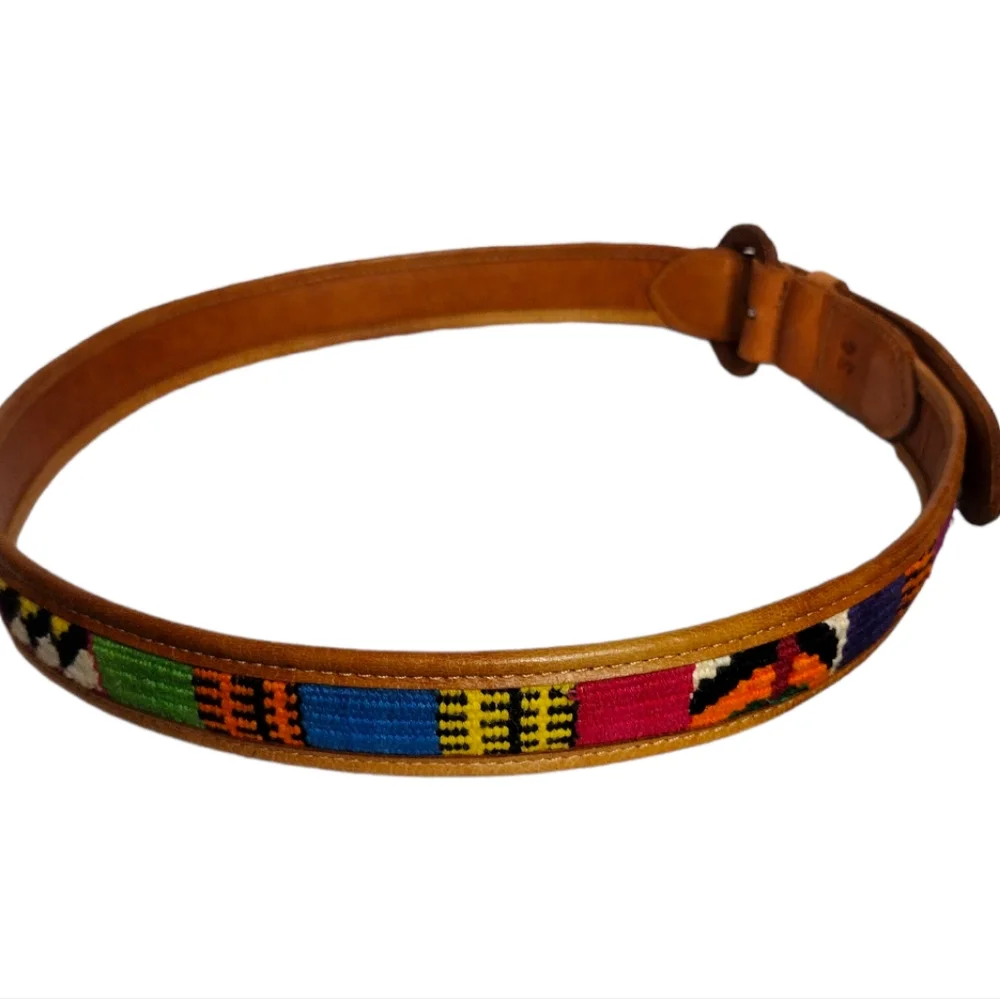 Native Guatemala Handwoven Leather Belt